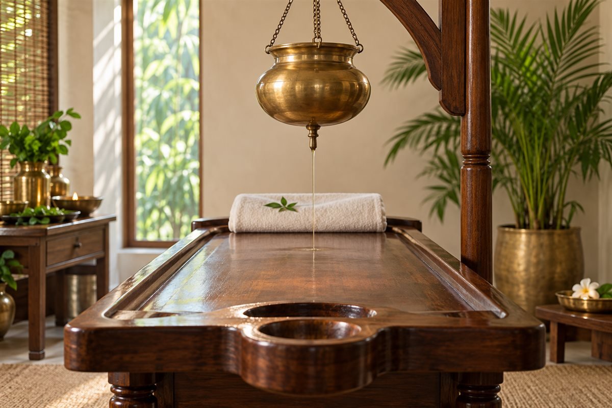 Shirodhara therapy room